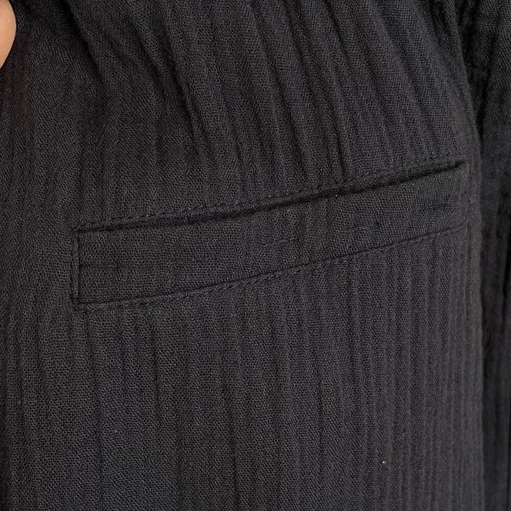 Soft Surroundings Navy Natasha Gauze Jumpsuit, L - Picture 9 of 11